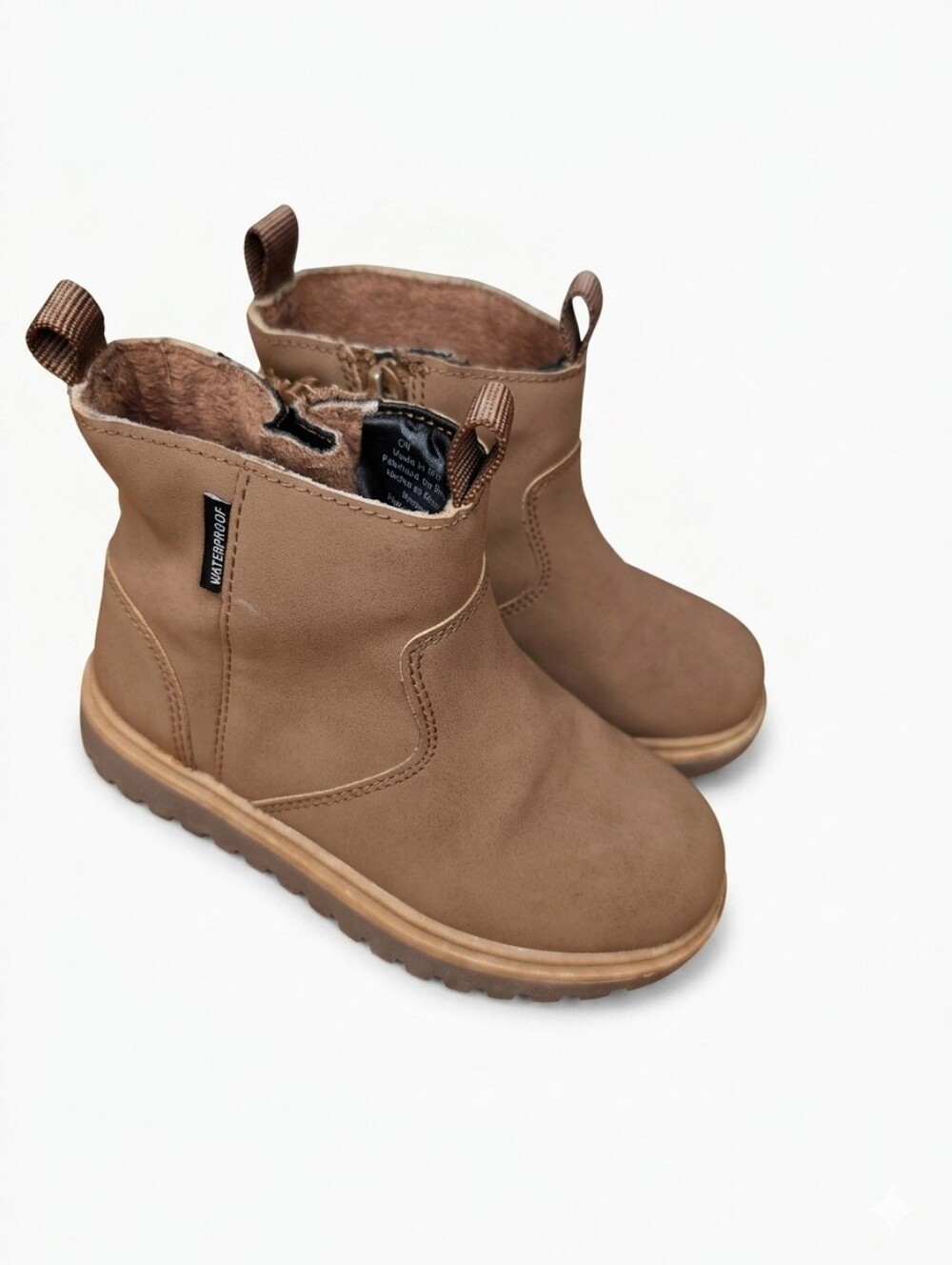 Toddler Waterproof Faux Suede Ankle Boots Brown Size 8.5